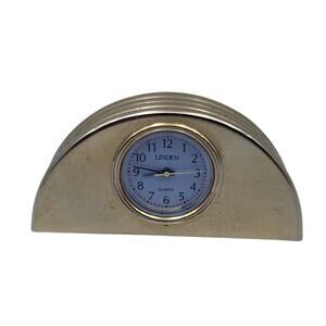 Vintage Linden Quartz Small Desk Clock 2.75" L by 1.25" T Working - New Battery